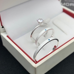 aliança 2mm (c/ zircônia azul bebê) | prata 950 - comprar online