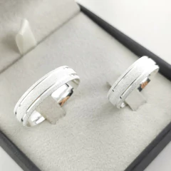 Aliança 5mm (anatômica c/ 2 canais) | PRATA 950 na internet