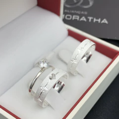 aliança 5mm (batimentos cardíacos e coração vazado) | PRATA 950 - Fábrica de Alianças Namoratha 