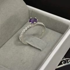 Anel princesinha (roxo) | PRATA 950 - comprar online