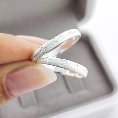 aliança 3mm fosca c/ batimentos cardiacos | PRATA 950