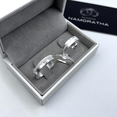 Aliança 5mm (c/ 20 pedras em zircônia + 1 pedra flutuante) | PRATA 950 - comprar online