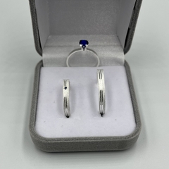 Aliança 3mm (c/ pedra azul) | PRATA 950 - Fábrica de Alianças Namoratha 