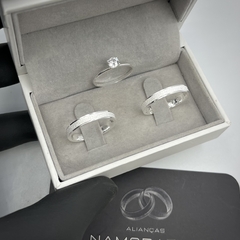 Aliança (3mm) fosca c/ canto liso | PRATA 950