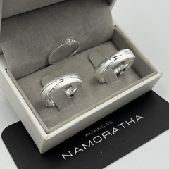 Aliança 6mm anatômica (c/ fosco acetinado) | PRATA 950