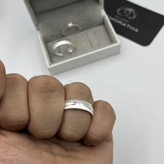 Aliança 6mm anatômica (c/ fosco acetinado) | PRATA 950 na internet