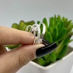 aliança 2mm feminina cravejada (cravação especial) | PRATA 950