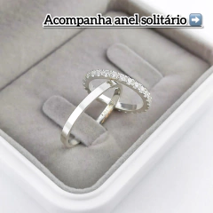aliança 2mm feminina cravejada (cravação especial) | PRATA 950 - Fábrica de Alianças Namoratha 