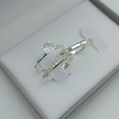 aliança chanfrada em 2mm (15 pedras) | PRATA 950 Cod. 1511 na internet