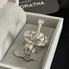 Aliança 6mm detalhada | PRATA 950 na internet