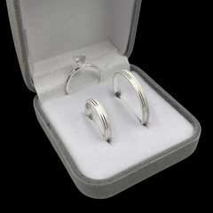 Aliança 3mm (2 canais) *PRONTA ENTREGA* | PRATA 950 - comprar online