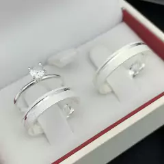Imagem do aliança 4mm (c/ canal lateral) | PRATA 950