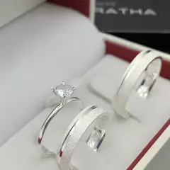 aliança 4mm (c/ canal lateral) | PRATA 950