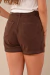 Imagem do Short Linho Feminino Com Pinça Marrom