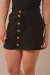 Short Saia Feminino Sarja Preto - Strategia Jeans