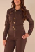 Jaqueta Feminina Linho Marrom - Strategia Jeans