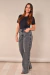 Calça Wide Leg Jeans Dark Grey - comprar online