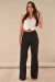 Calça Wide Leg Preta Linho - comprar online