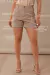 Short Feminino Brim Bolso Faca Bege - loja online