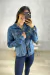 Jaqueta Jeans Feminina Oversized Escura - loja online