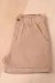 Short Feminino Brim Bolso Faca Bege