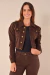 Jaqueta Feminina Brim Marrom - comprar online