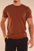 Camiseta Masculina Algodão Egípcio Marrom na internet