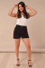 Short Feminino Brim Bolso Faca Preto - comprar online