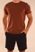 Camiseta Masculina Algodão Egípcio Marrom - comprar online