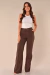 Calça Wide Leg Linho Marrom na internet