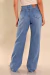 Calça Wide Leg Jeans Com Pinça - loja online