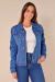 Jaqueta Jeans Feminina Oversized Escura
