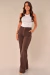 Calça Wide Leg Linho Marrom - comprar online