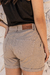 Short Feminino Brim Bolso Faca Bege - loja online