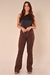 Calça Flare Feminina Brim Marrom - comprar online
