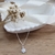 Colar médio com pingente de flor lilás - Prata925 - Coleção Infantil - Ref.: CM925071