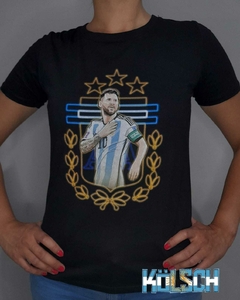 Remera Messi 3 estrellas (Version femenina)