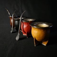 Mate modelo Camionero con virola y base de alpaca. Sin bombillón - Distinguida Tradición | Marroquinería y Platería Criolla | Regalos exclusivos | San Rafael Mendoza