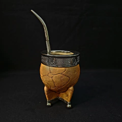 Mate Imperial línea PREMIER con cuero repujado. Incluye bombillón cincelado. - buy online