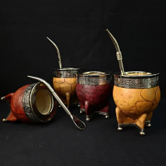 Mate Imperial línea PREMIER con cuero repujado. Incluye bombillón cincelado. - buy online