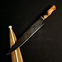 Cuchillo de Acero Damasco. Híbrido. - Distinguida Tradición | Marroquinería y Platería Criolla | Regalos exclusivos | San Rafael Mendoza