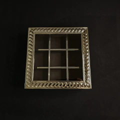 caja de té de madera y alpaca 6 compartimentos. - (copia)