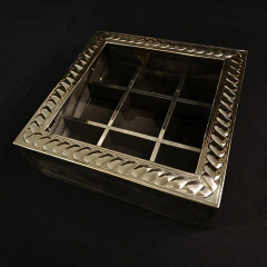 caja de té de madera y alpaca 6 compartimentos. - (copia) - online store