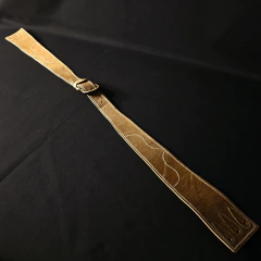 Tirador de cuero crudo con hebilla de bronce - buy online