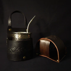 Porta mate de cuero para palanca de cambios. - comprar online