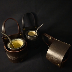 Porta mate de cuero para palanca de cambios. - Distinguida Tradición | Marroquinería y Platería Criolla | Regalos exclusivos | San Rafael Mendoza