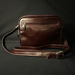 Bandolera de cuero original. Color negro. - tienda online