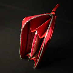 Fichero/Billetera de dama en cuero original. Color Rojo . - Distinguida Tradición | Marroquinería y Platería Criolla | Regalos exclusivos | San Rafael Mendoza