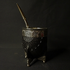 Mate Imperial Premier con bombillón de alpaca cincelado. en internet