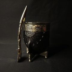 Mate Imperial Premier con bombillón de alpaca cincelado. en internet